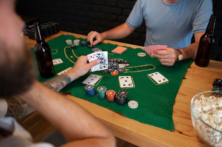Dealer casino langsung sedang memandu permainan blackjack secara online
